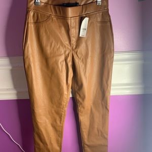 Brown leather pants